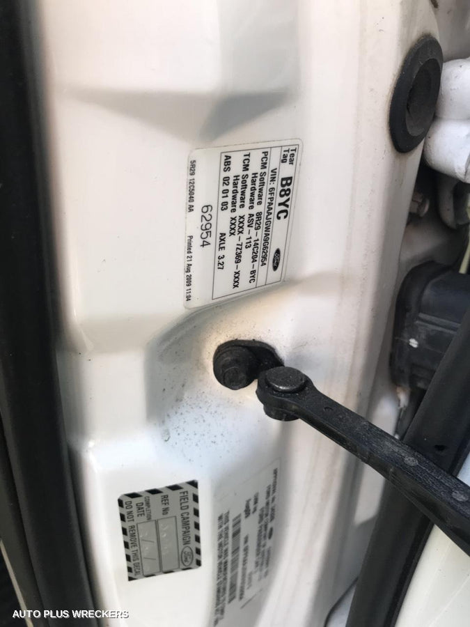 2009 Ford Falcon Left Rear Door Sliding