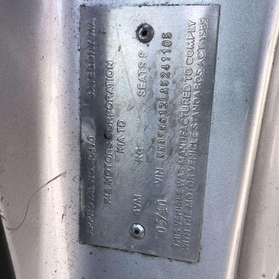 2010 Kia Cerato F Bar Reinforc Brack