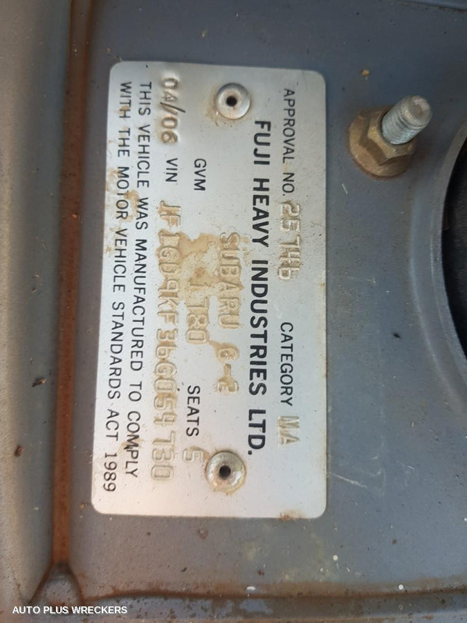 2006 Subaru Impreza Left Front Door Window