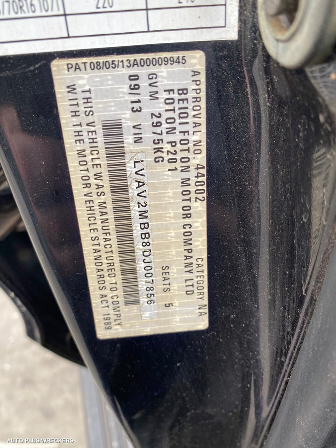 2013 Foton Tunland Right Front Window Reg Motor