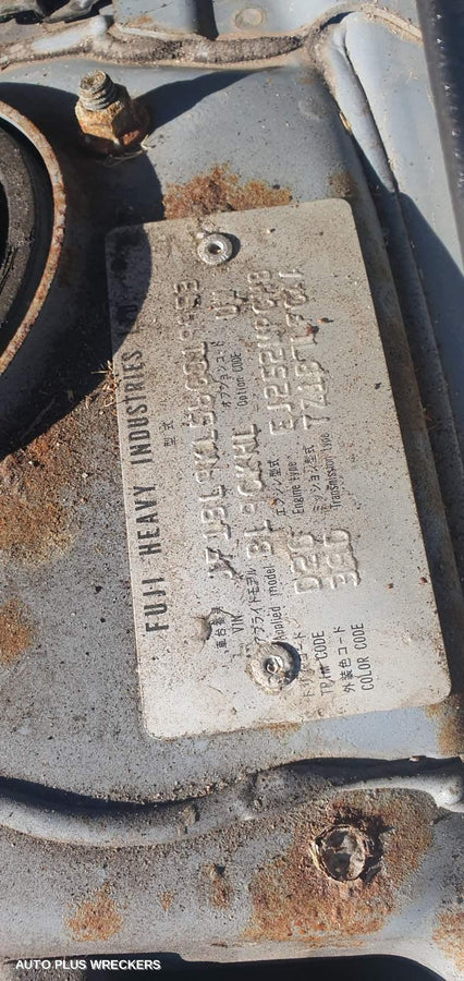 2006 Subaru Liberty Right Rear Wnd Reg Motor