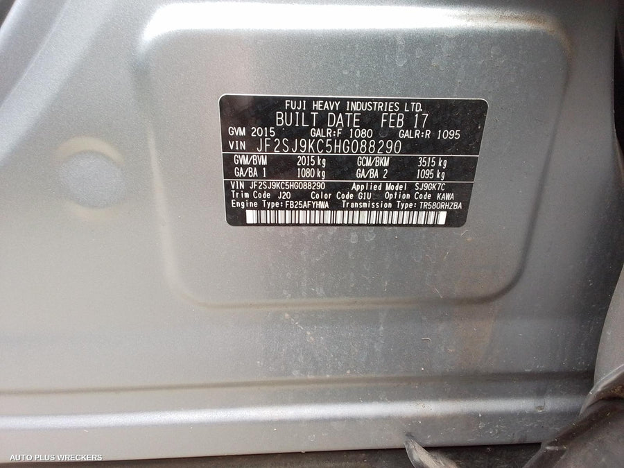 2017 Subaru Forester Radio Cd Dvd Sat Tv