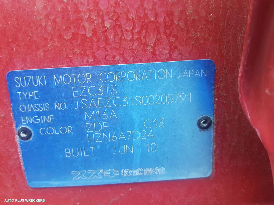 2010 Suzuki Swift Left Rear Wnd Reg Motor