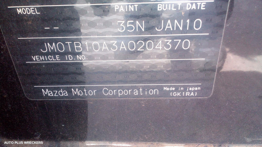 2010 Mazda Cx9 Bootlid Tailgate