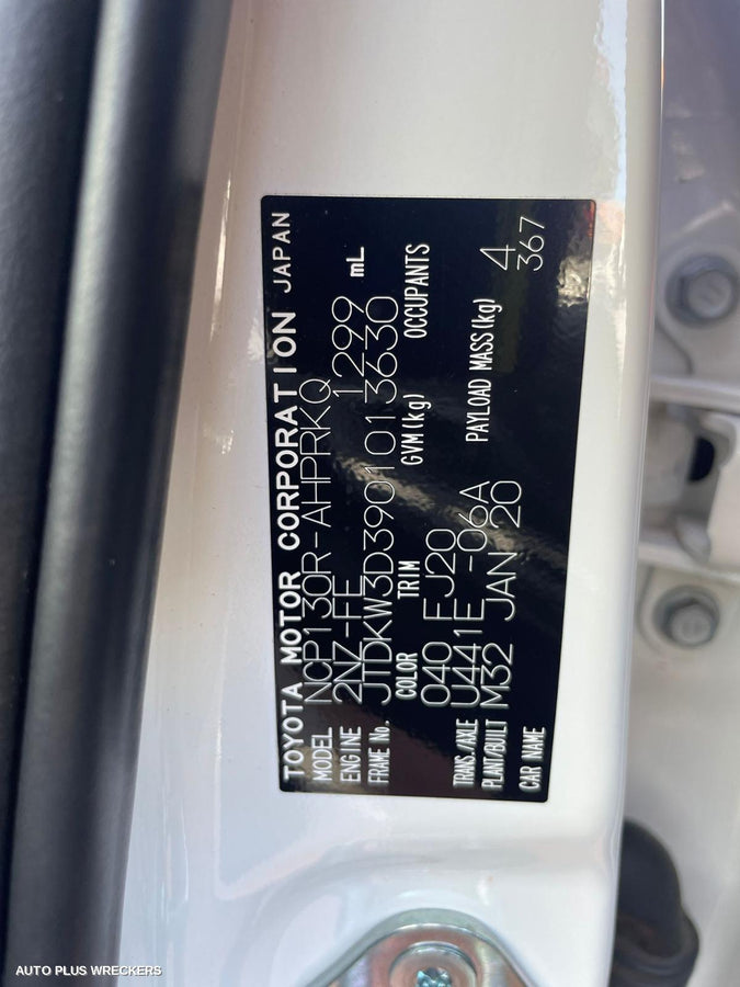 2019 Toyota Yaris Right Headlamp