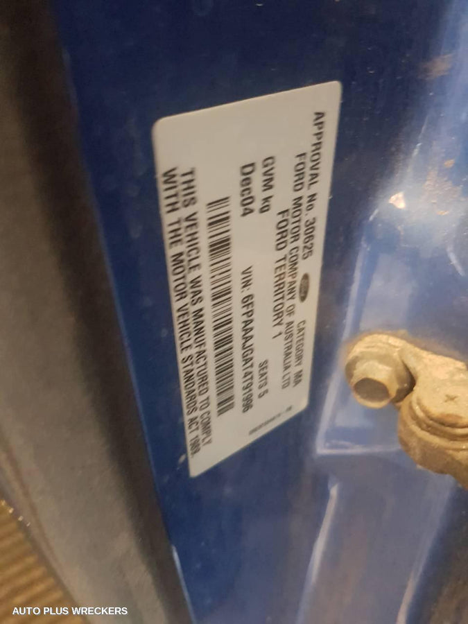 2004 Ford Territory Left Rear Wnd Reg Motor