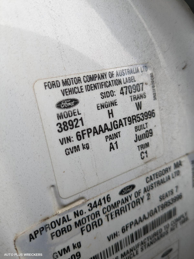 2009 Ford Territory Interior Mirror