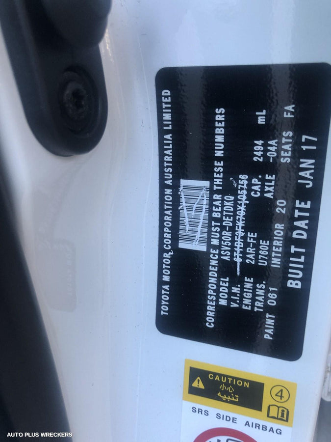 2017 Toyota Camry Instrument Cluster