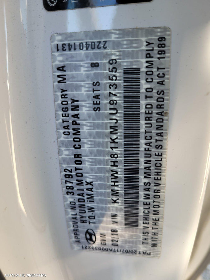 2018 Hyundai Iload/imax Catalytic Converter