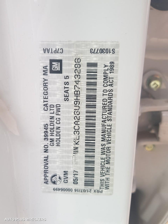 2017 Holden Captiva Heater Ac Controls