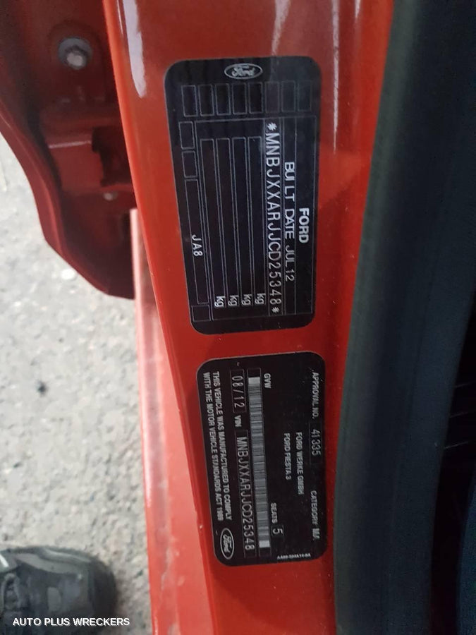 2012 Ford Fiesta Left Front Door