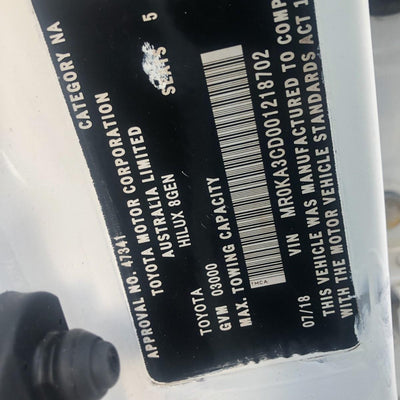 2018 Toyota Hilux Headrest