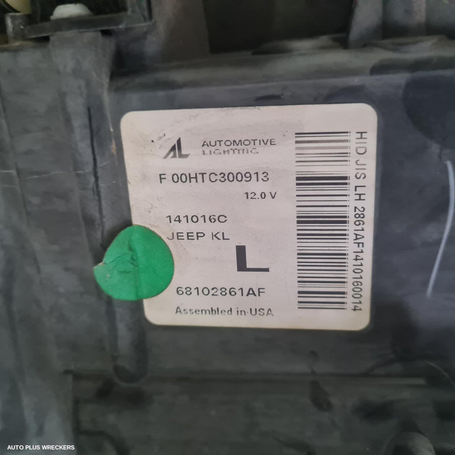 2015 Jeep Cherokee Left Headlamp