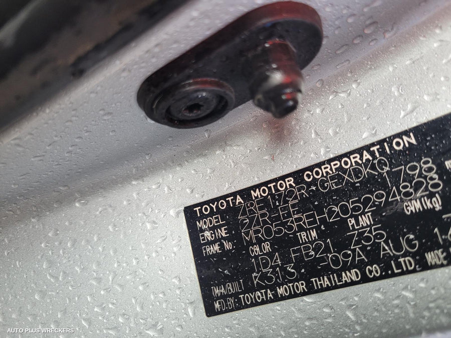 2016 Toyota Corolla Right Front Door Window