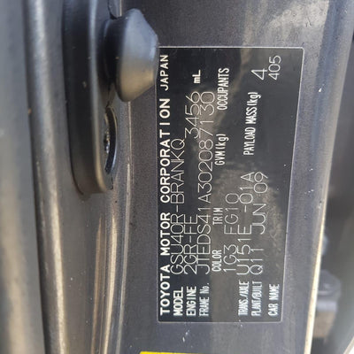 2009 Toyota Kluger Left Front Window Reg Motor