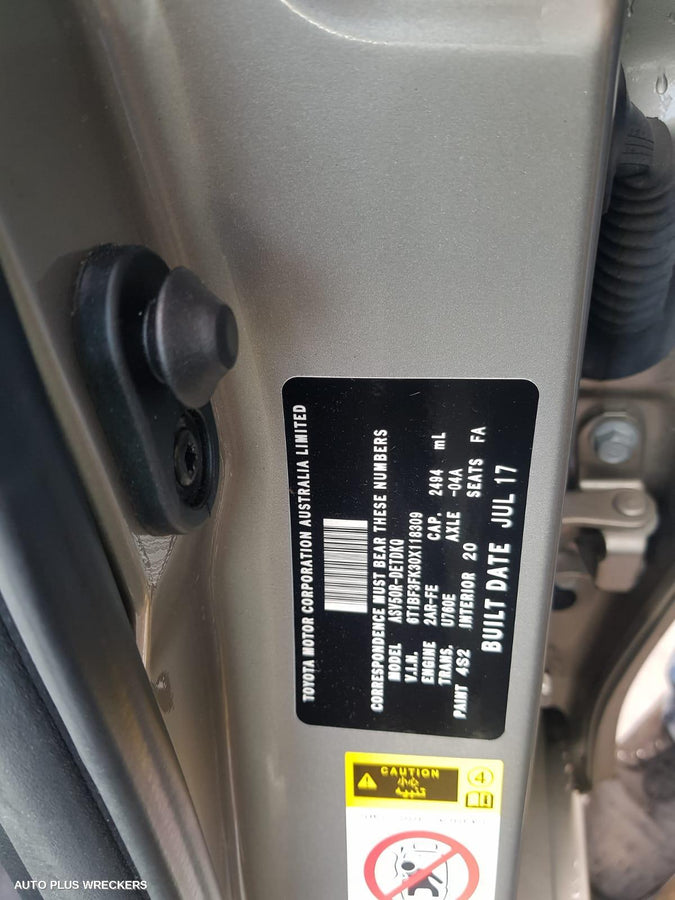 2017 Toyota Camry Sunvisor