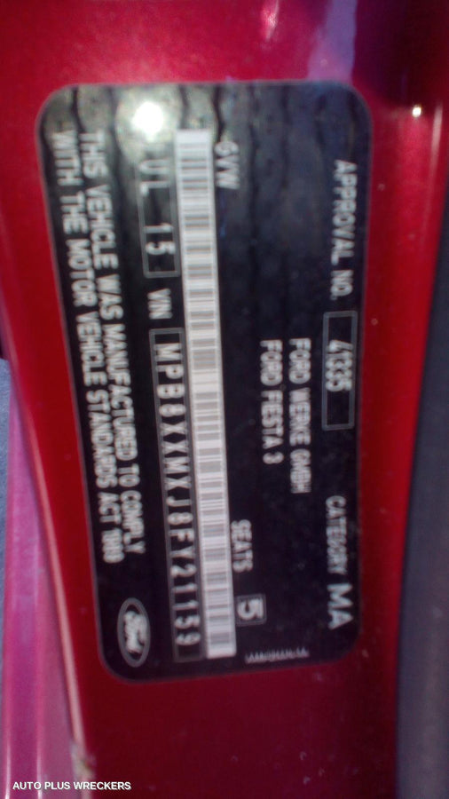 2015 Ford Fiesta Bootlid Tailgate