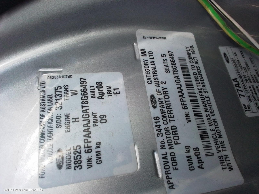 2008 Ford Territory Left Rear Door Sliding