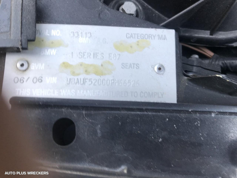 2006 Bmw 1 Series Left Headlamp