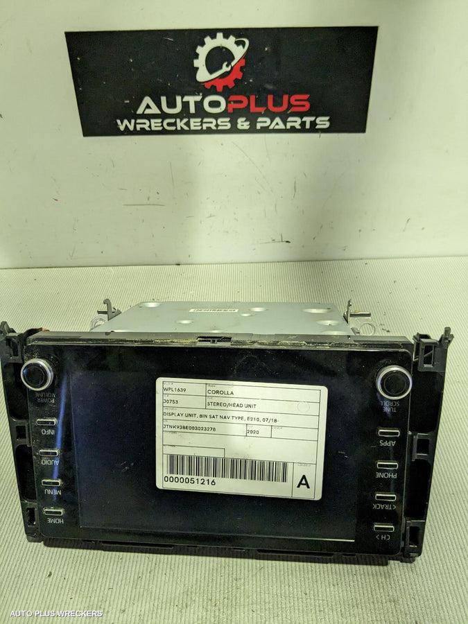 2018-2022 Toyota Corolla Radio Cd Dvd Sat Tv
