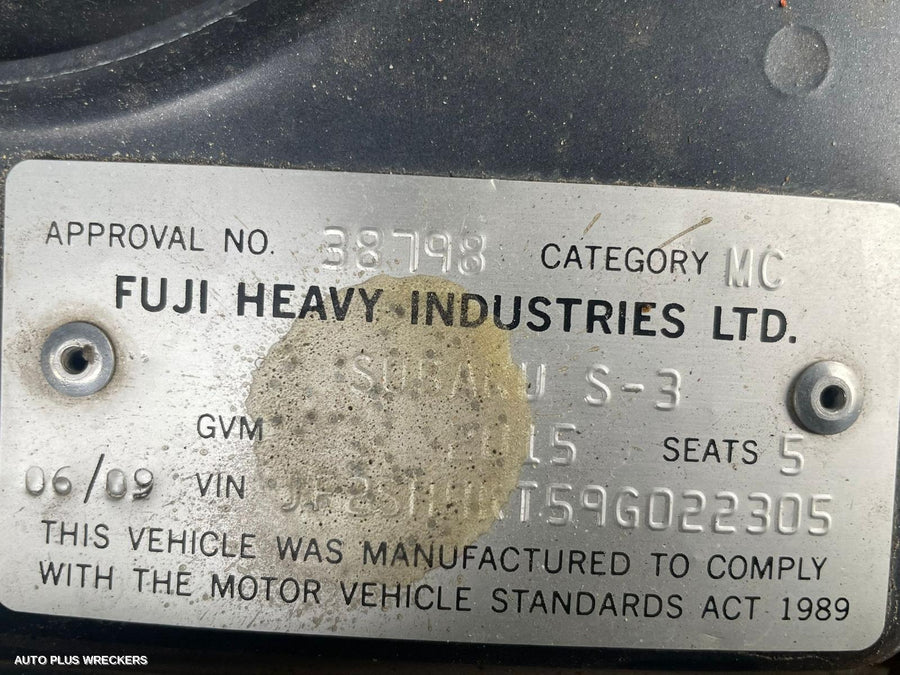 2009 Subaru Forester Right Rear Wnd Reg Motor