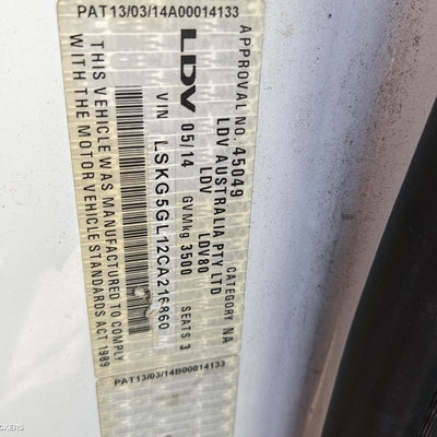 2014 LDV V80 RIGHT HEADLAMP