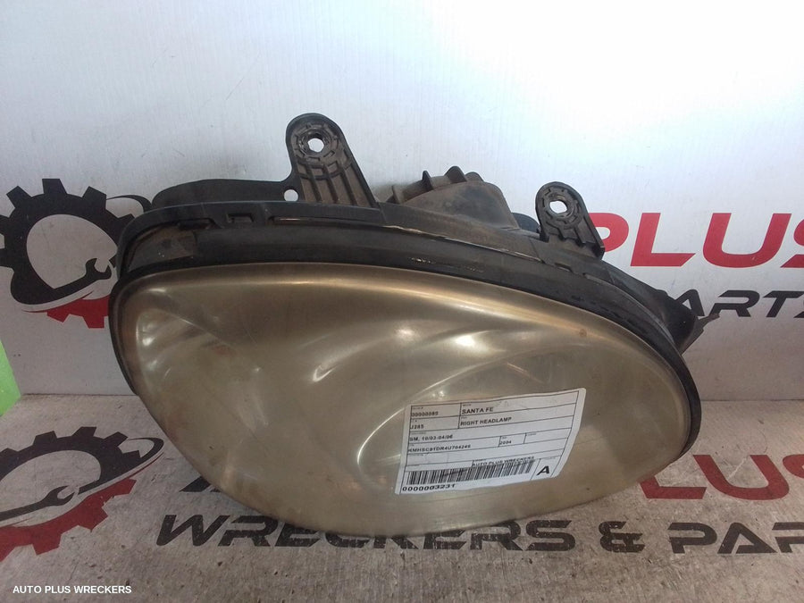 2004 Hyundai Santa Fe Right Headlamp