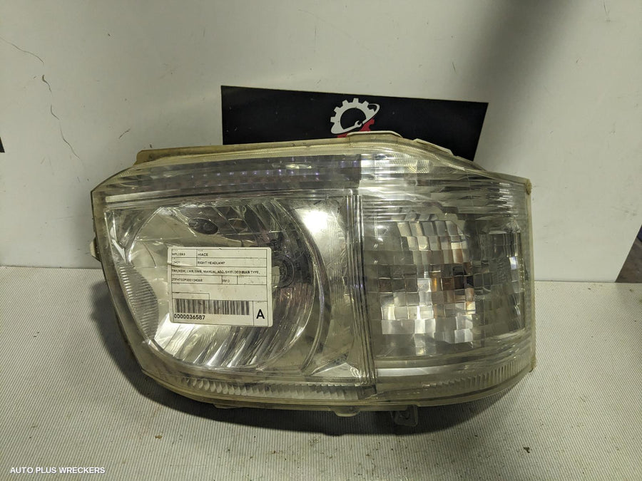 2010-2013 Toyota Hiace Right Headlamp
