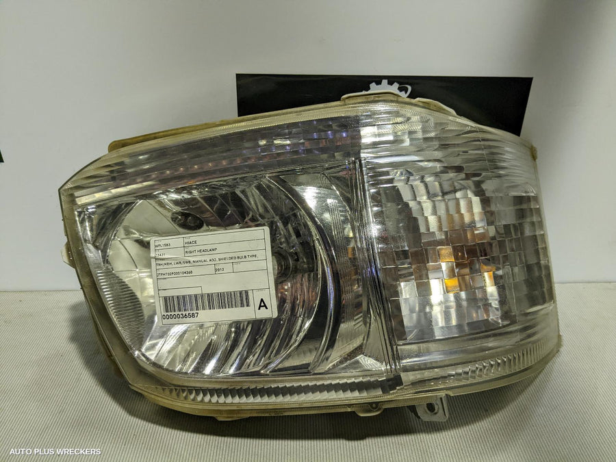 2012 Toyota Hiace Right Headlamp