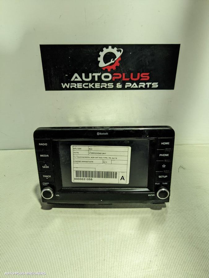 2019 Kia Rio Radio Cd Dvd Sat Tv