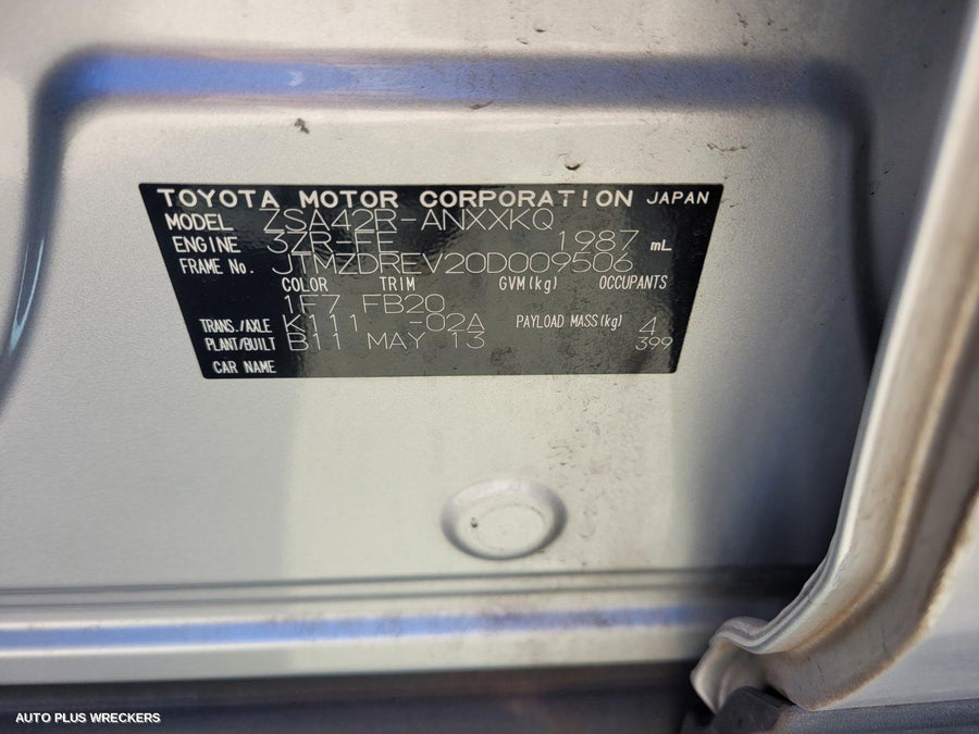 2013 TOYOTA RAV4 SUNVISOR