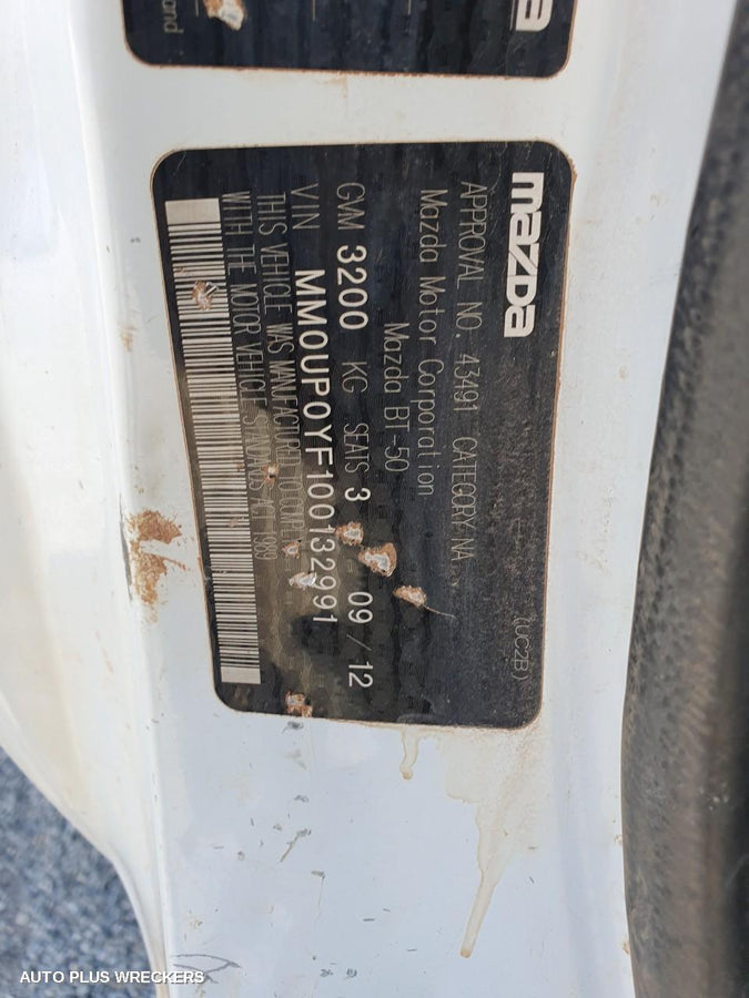 2012 Mazda Bt50 Air Cleaner Box