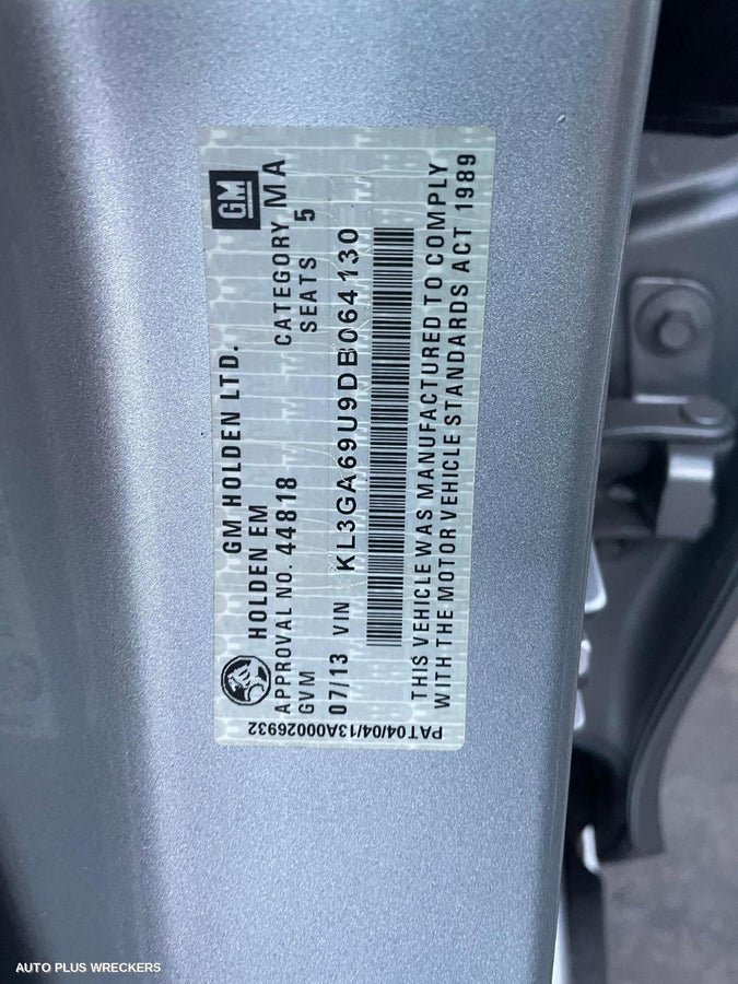 2013 Holden Malibu Right Front Window Reg Motor