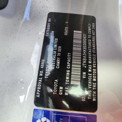 2021 Toyota Camry Reverse Camera