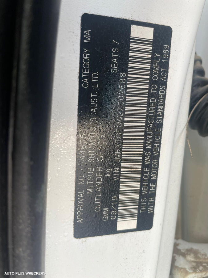 2019 Mitsubishi Outlander Left Front Window Reg Motor