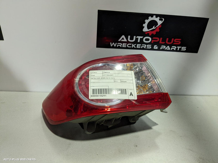2012 Toyota Corolla Left Taillight