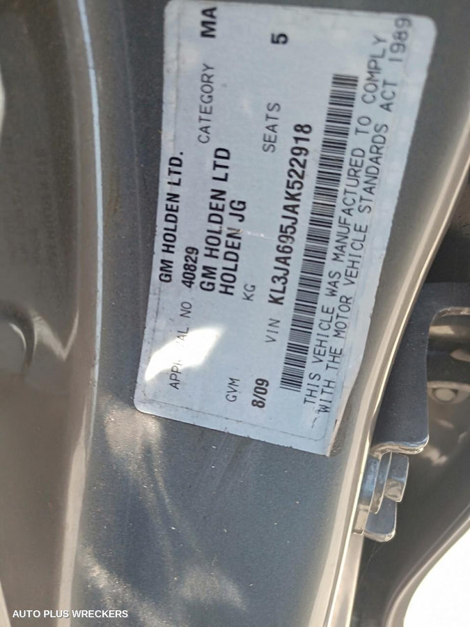 2009 Holden Cruze Left Front Door