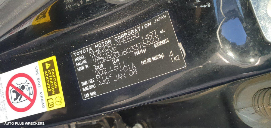 2008 Toyota Prius Pwr Dr Wind Switch