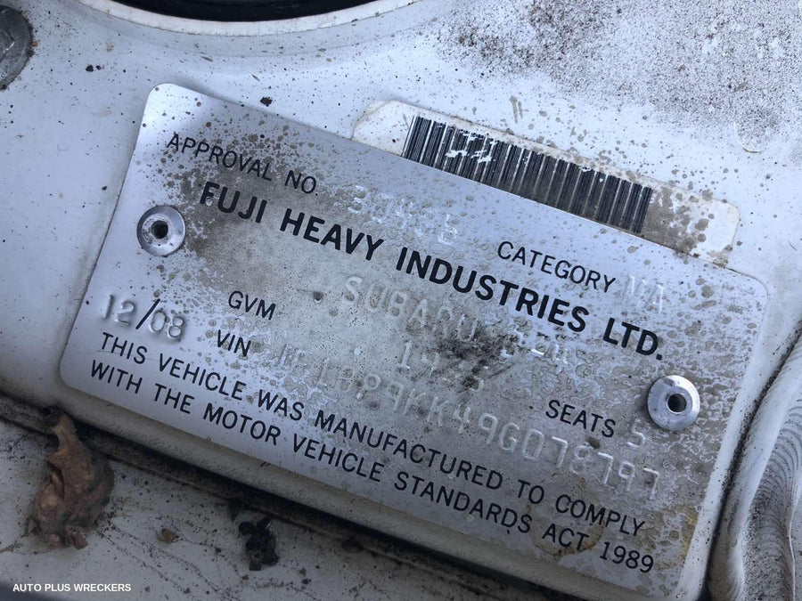 2009 Subaru Liberty Heater Fan Motor