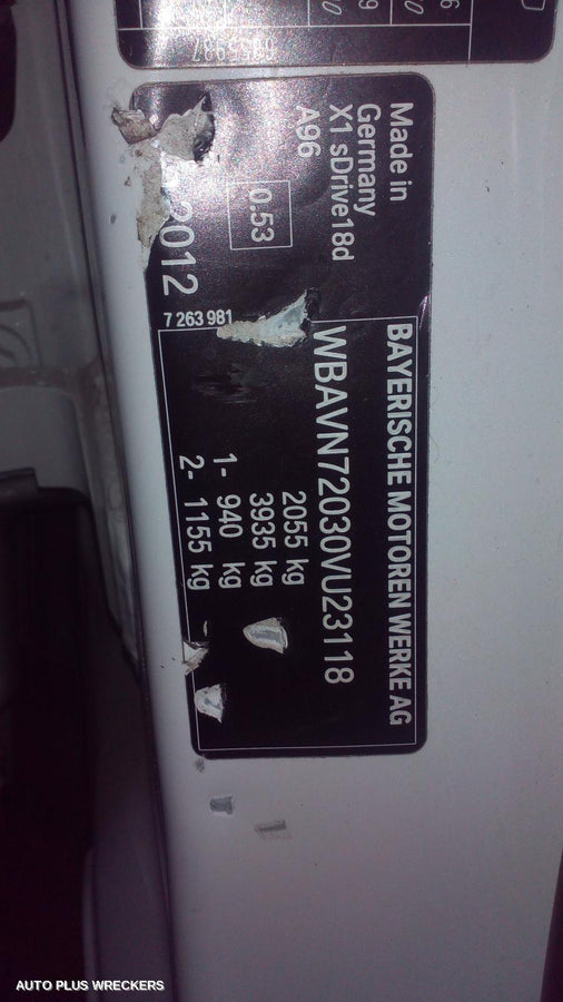 2013 Bmw X1 Right Front Door