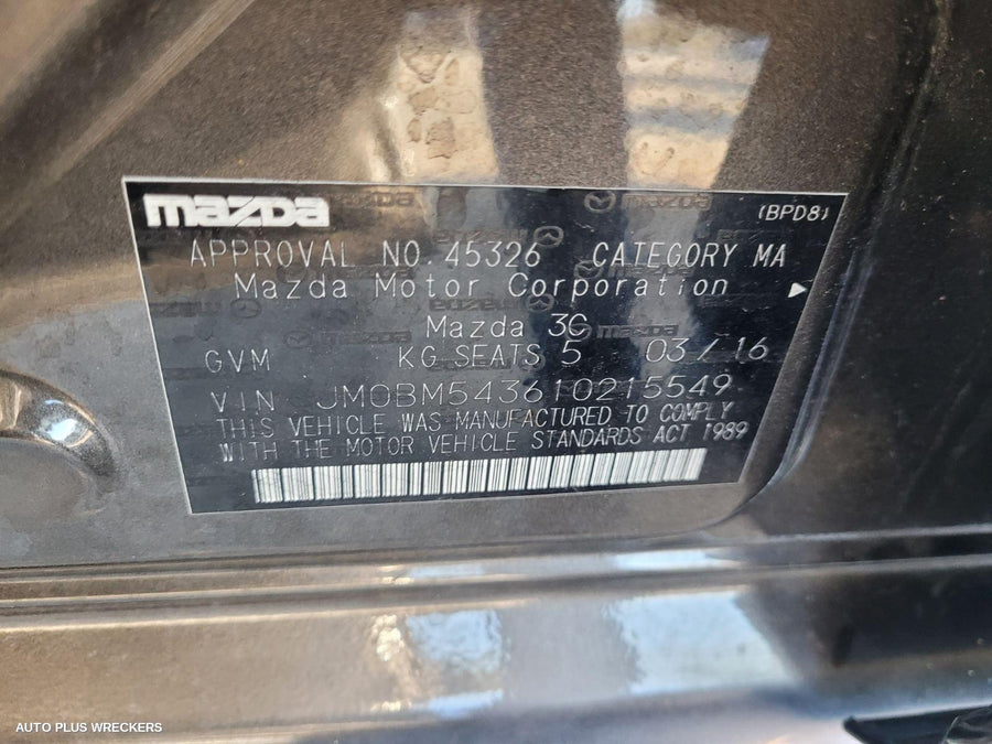 2016 Mazda 3 Heater Ac Controls