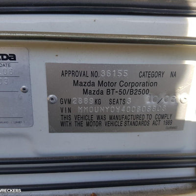 2008 MAZDA BT50 LEFT FRONT DOOR WINDOW