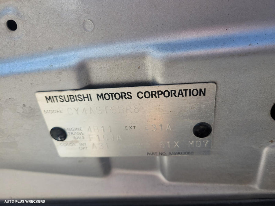 2007 Mitsubishi Lancer Bootlid Tailgate