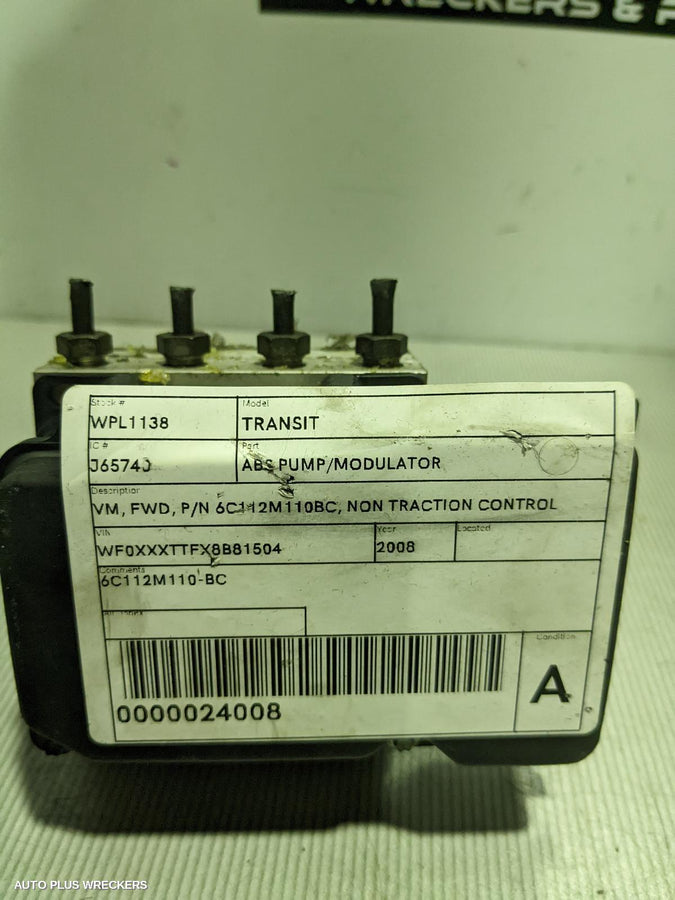 2008 Ford Transit Abs Pump Modulator