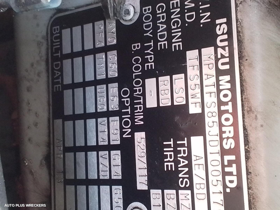 2013 Isuzu Dmax Steering Box Rack