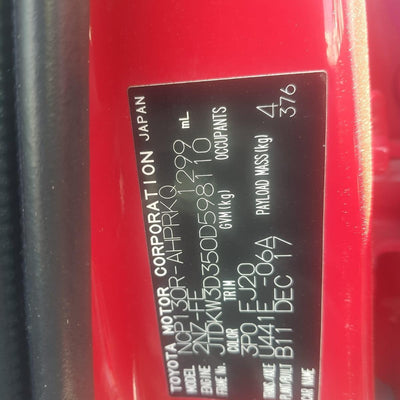 2018 TOYOTA YARIS RIGHT REAR WND REG MOTOR