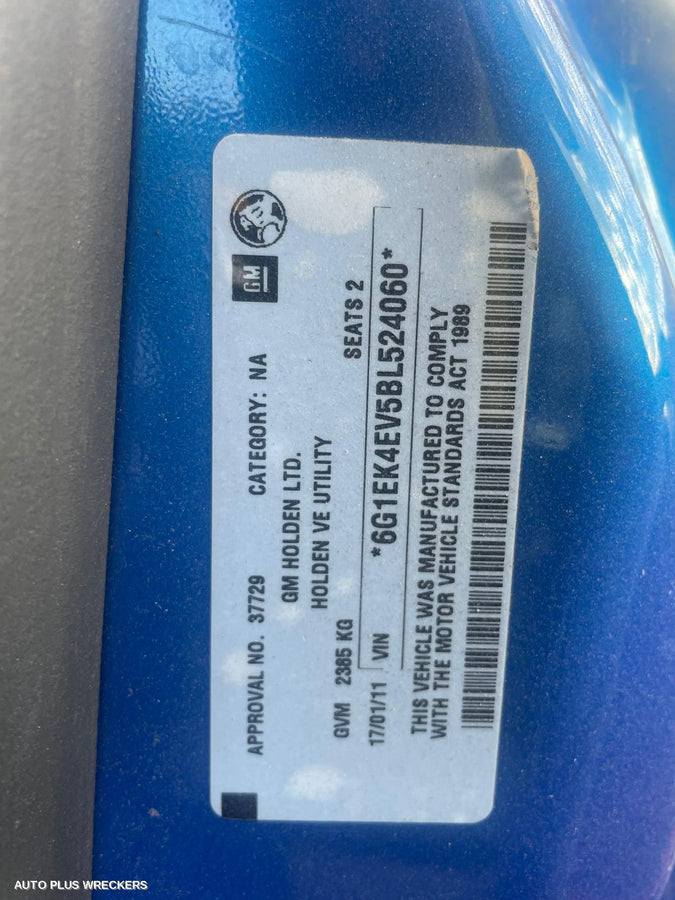 2011 Holden Commodore Seatbelt Stalk