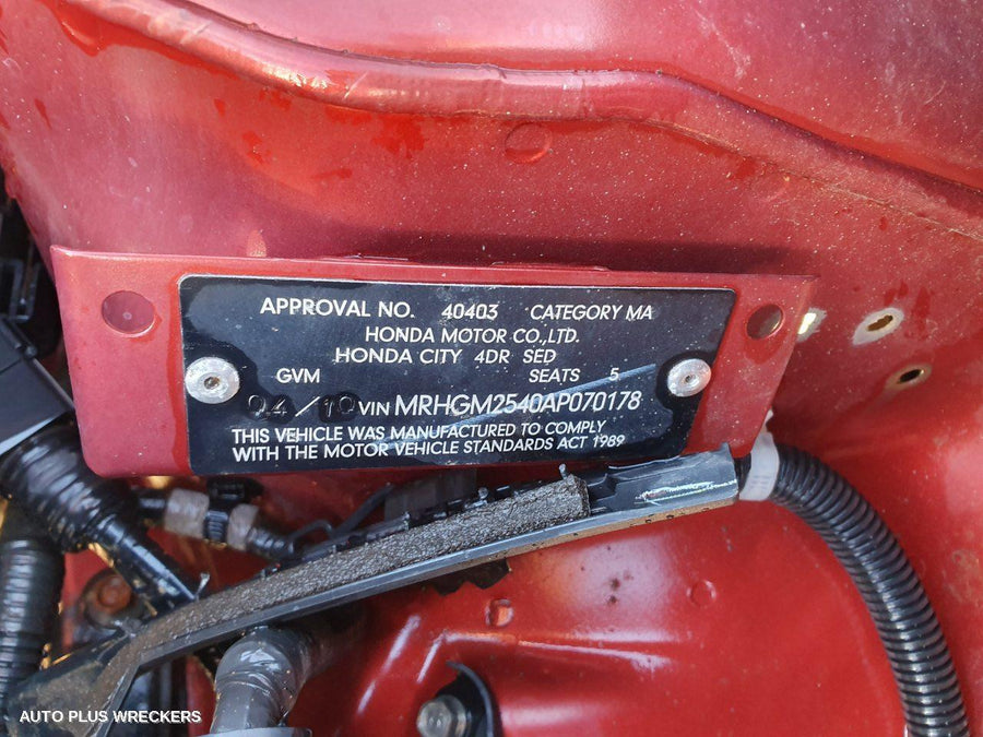 2010 Honda City Door Boot Gate Lock