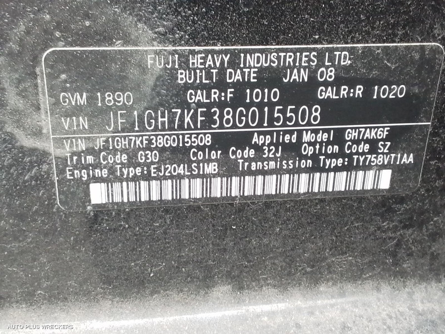 2008 Subaru Impreza Abs Pump Modulator