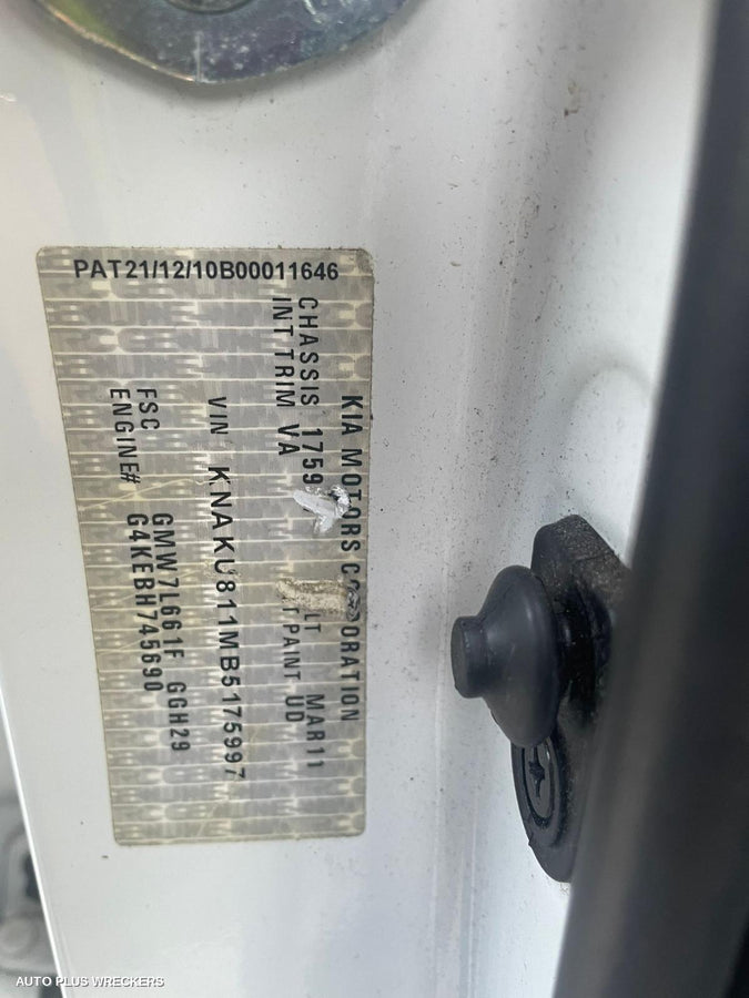 2011 Kia Sorento Left Front Window Reg Motor